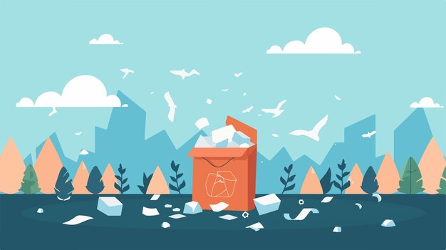 Vector paper trash vector illustration