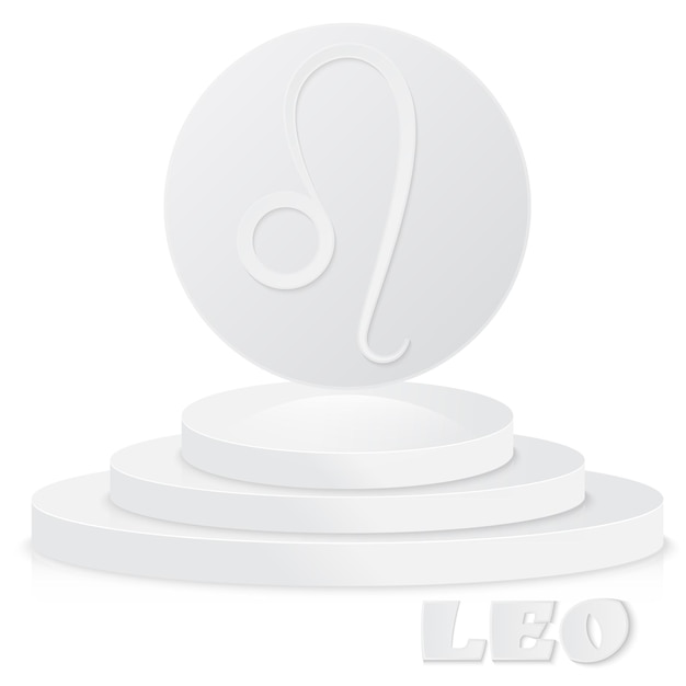 Paper Zodiac sign Leo  Astrological and Horoscope symbol on pedestal