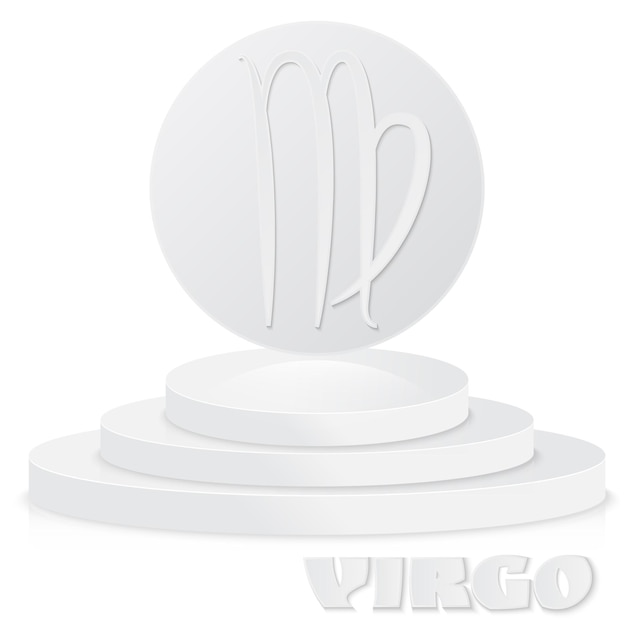 Paper Zodiac sign Virgo  Astrological and Horoscope symbol on pedestal