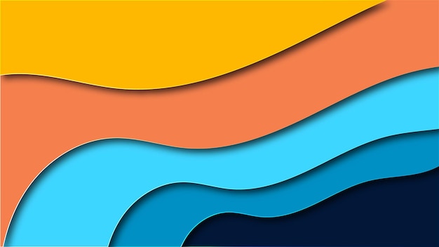 Papercut 3d style minimal Abstract background dynamic shape wavy gradient wallpaper