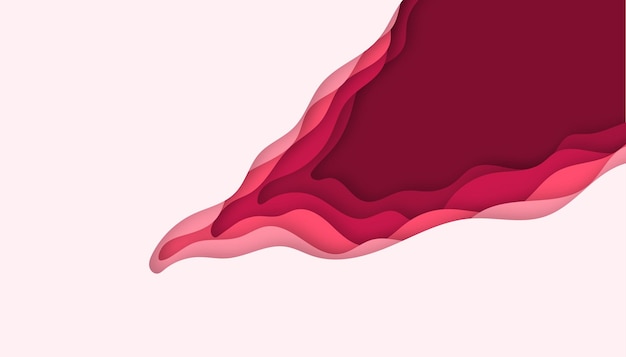 Papercut red wavy background