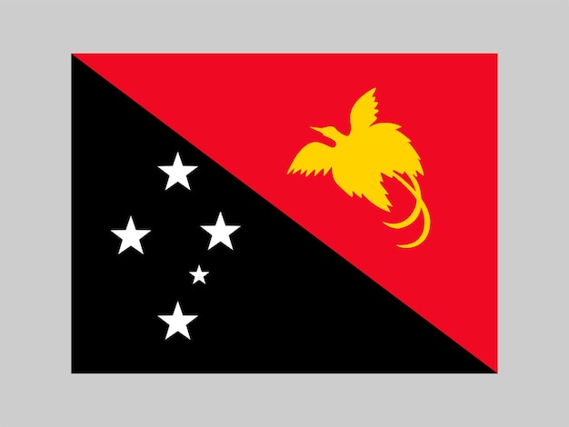 Papua New Guinea flag official colors and proportion Vector illustration