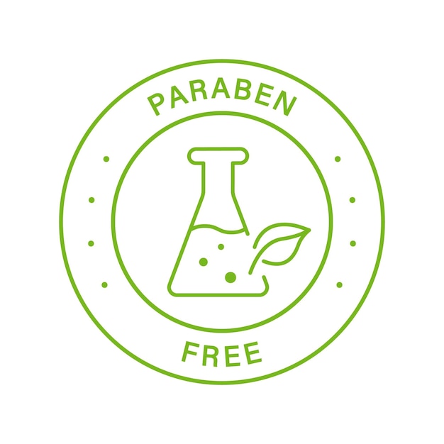 Paraben Chemical Free Green Circle Stamp No Preservative Safety Bio Product Line Icon Free Plastic