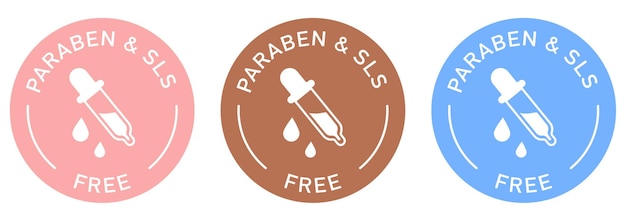 Paraben and sls free label vector design for packaging No paraben and sls icon Chemical allergens