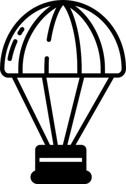 Parachute glyph and line vector illustration