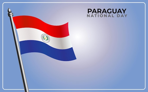 Paraguay national flag isolated on gradient color background