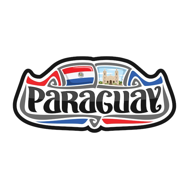 Paraguay Sticker Flag Logo Badge Travel Souvenir Illustration