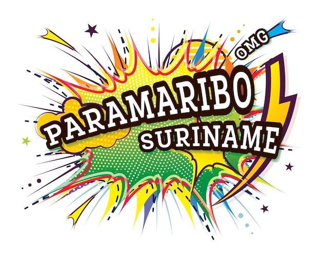 Paramaribo Suriname Comic Text in Pop Art Style Isolated on White Background Vector Illustration