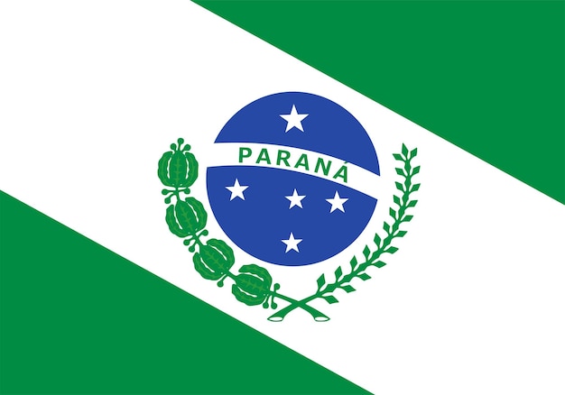 Parana Flag state of Brazil Vector Illustration