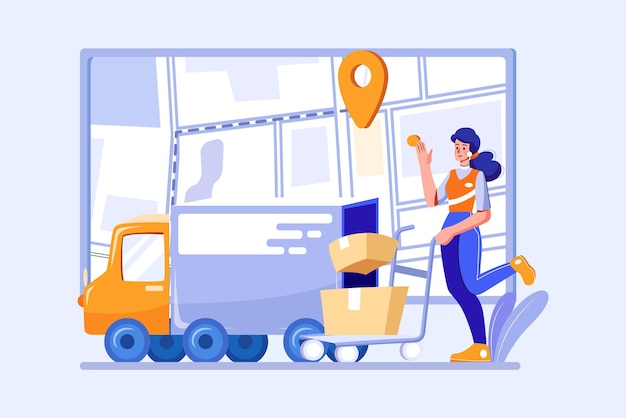 Parcel delivery service illustration concept