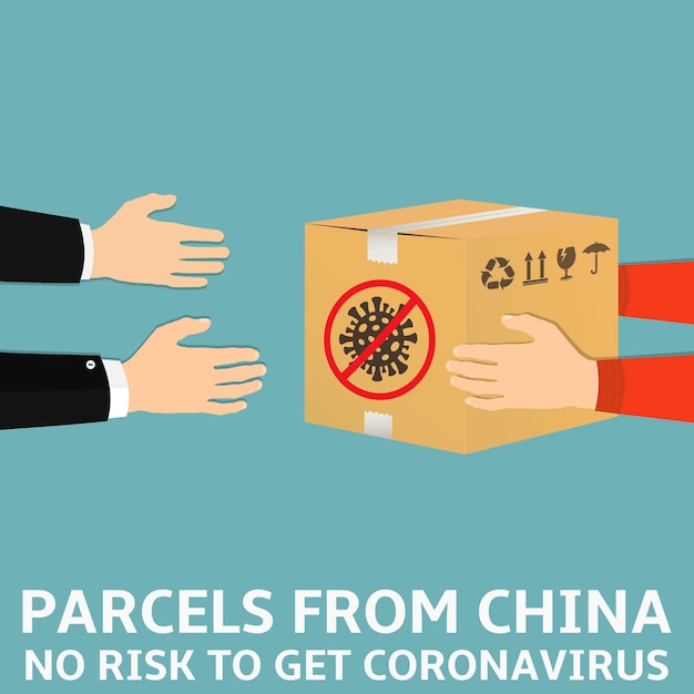 Parcel from China flat style illustration