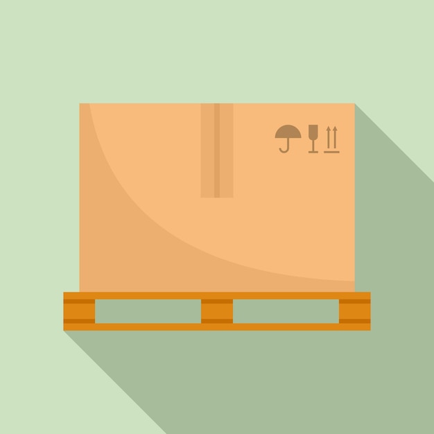 Parcel on pallet icon Flat illustration of parcel on pallet vector icon for web design