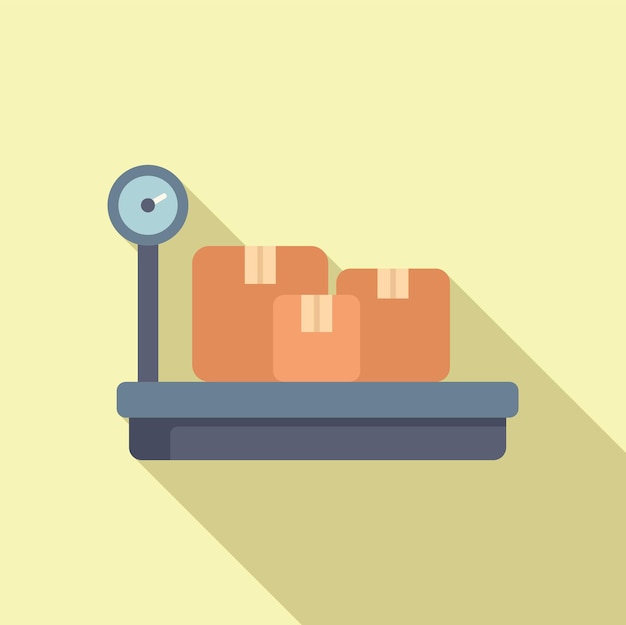 Parcel scales icon flat vector Import service