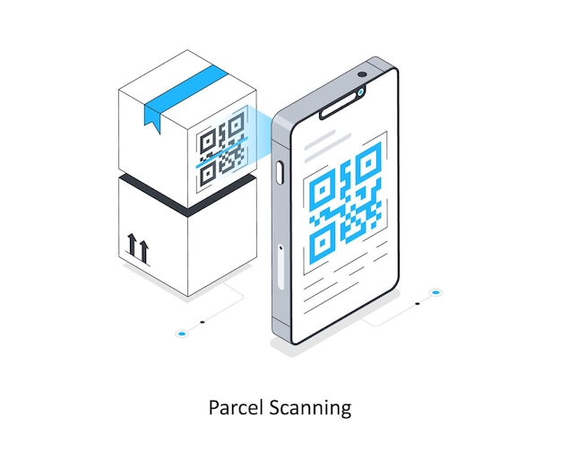 Vector parcel scanning isometric stock illustration eps 10 file stock illustration