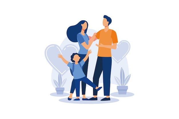 Vector parental responsibility flat modern design illustration