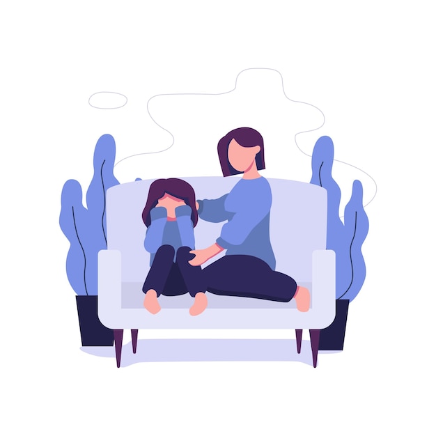 Parentchild relationship flat style illustration vector design