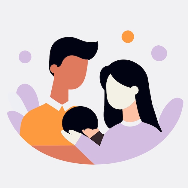 Vector parents reaching out vector illustration