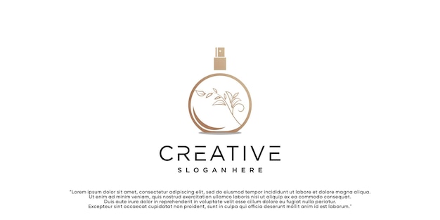 Parfum logo design with concep simple Premium Vector