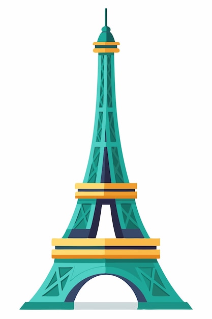 Vector paris eiffel tower on white background