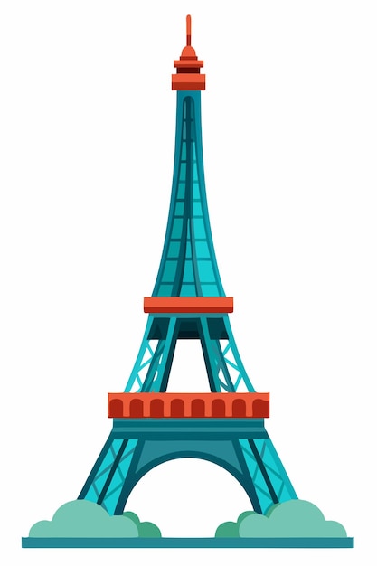 Vector paris eiffel tower on white background