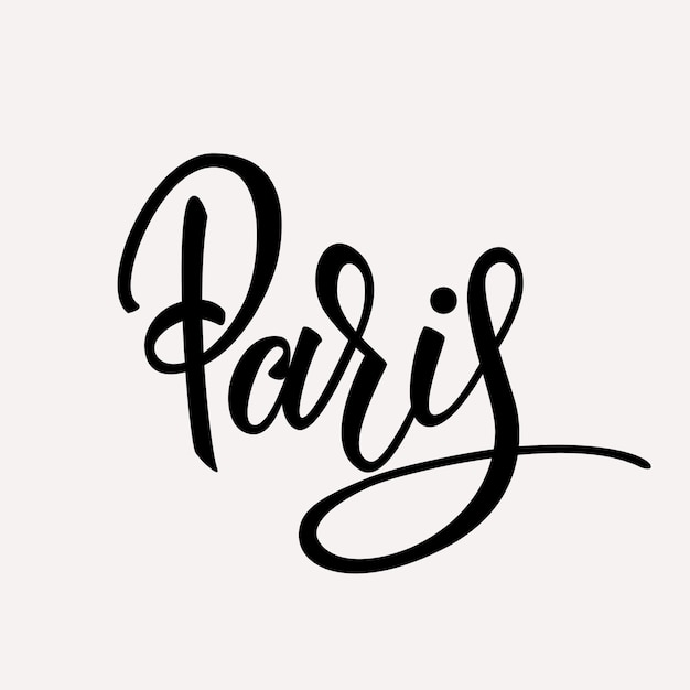 Paris handwritten lettering design.