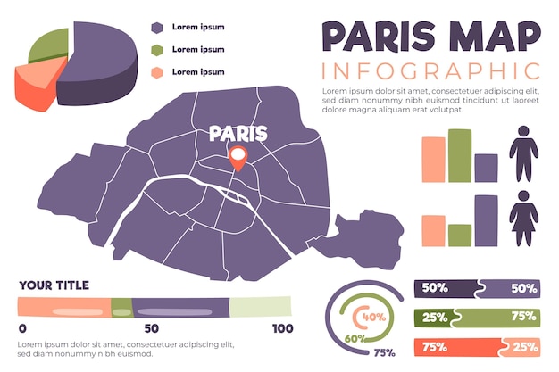 Paris map infographics