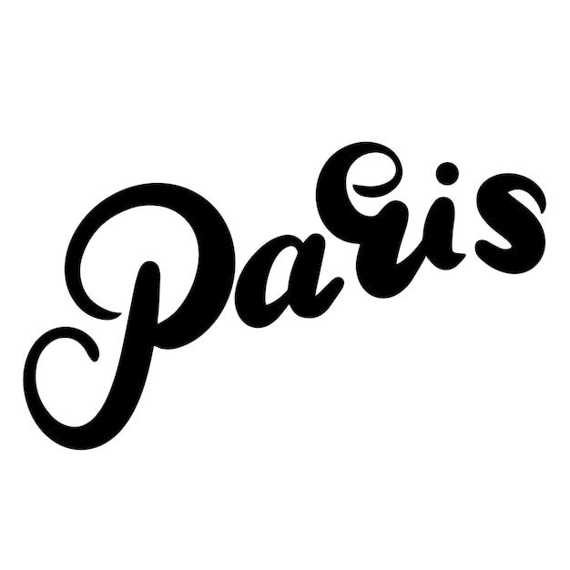 Vector paris text lettering hand drawn vector art