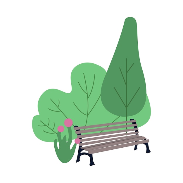 Park bench semi flat color vector object