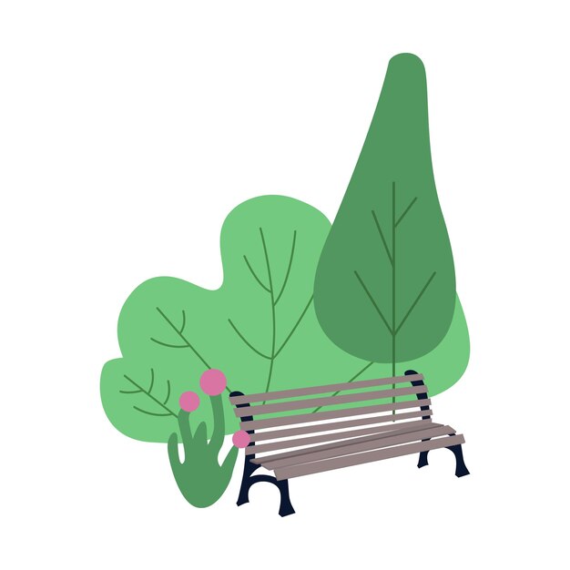 Vector park bench semi flat color vector object