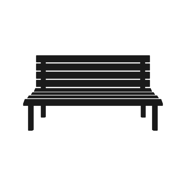 Park wooden bench isolated on white background Vector illustration