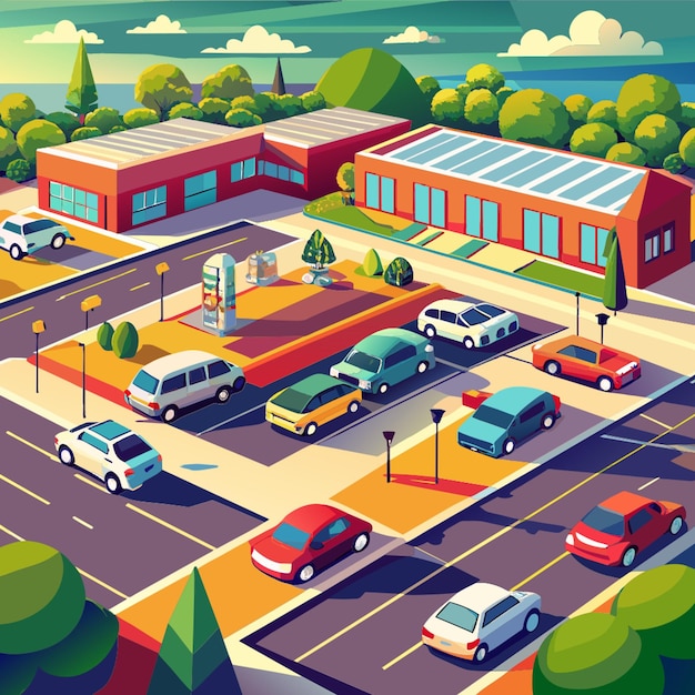 Vector parking lot vector illustration