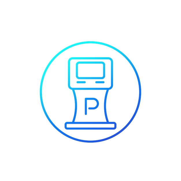 Parking machine line vector icon