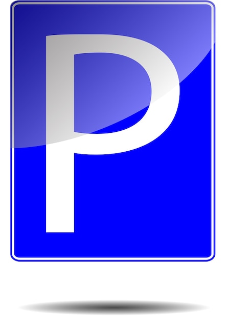 Parking sign Road symbol traffic transportation zone vector graphic illustration