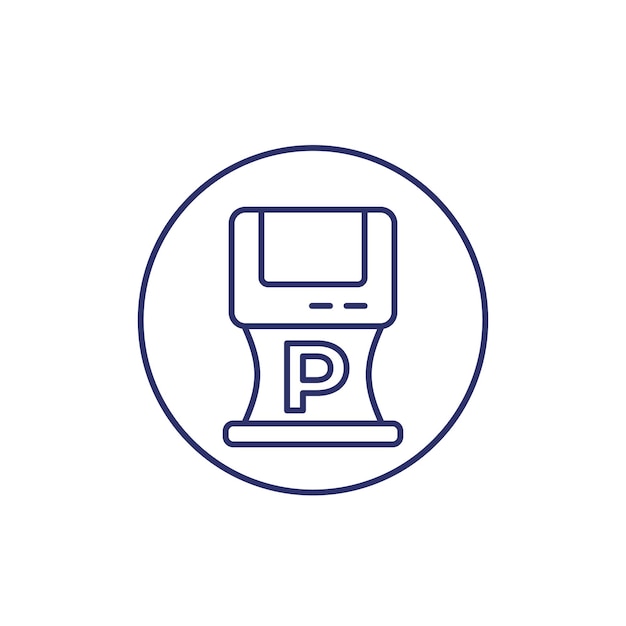 Parking ticket machine line icon