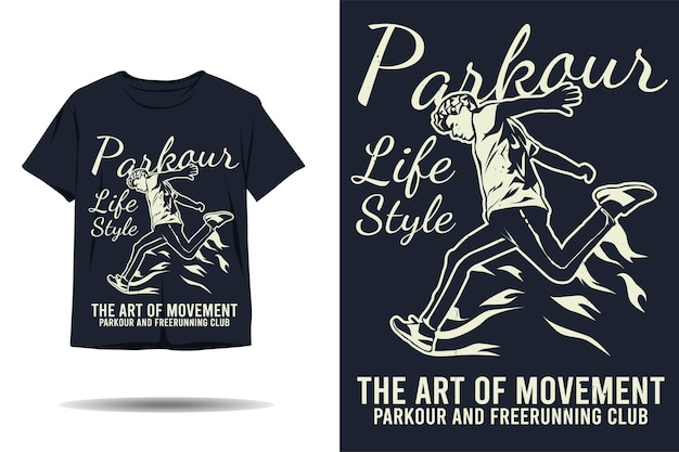 Parkour life style the art of movement silhouette tshirt design