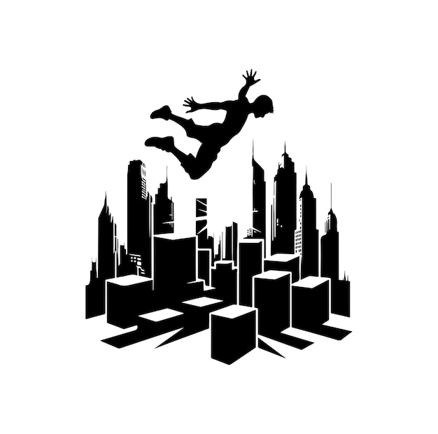 Vector parkour silhouette graphic vector illustration