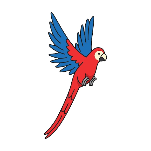 Parrot cartoon icon Flat illustration of parrot vector icon for web design