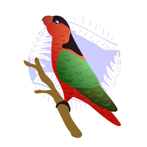 Parrot in flat design vector illustration EPS10