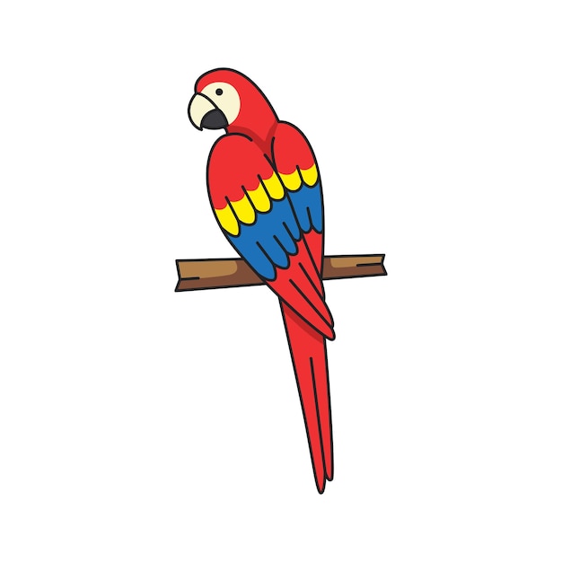 Parrot icon in cartoon style on a white background vector illustration