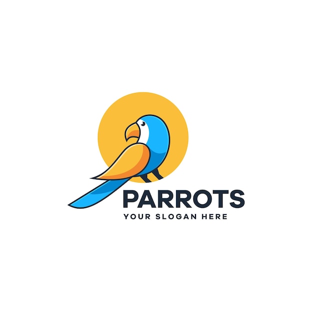 Parrot Illustration Outline Logo