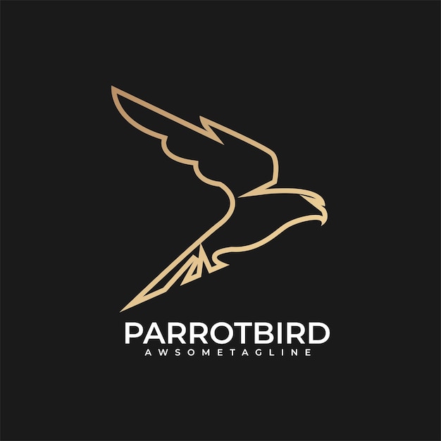 Parrot line art logo design