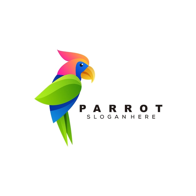 parrot logo colorful design illustration vector