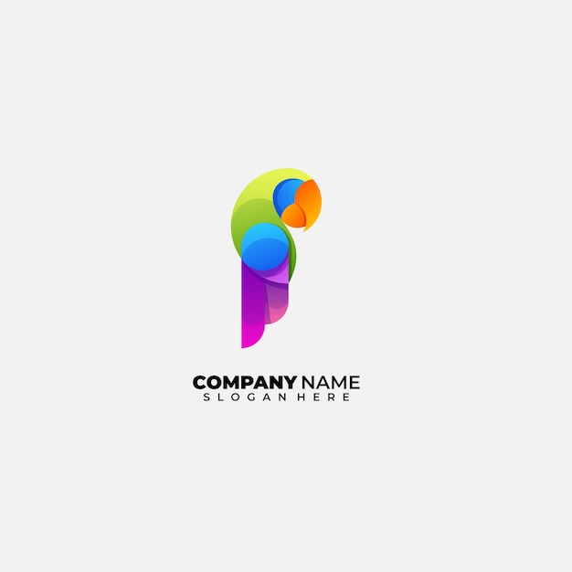 Parrot logo colorful design template icon