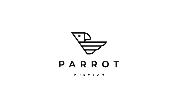 Parrot Logo Monogram Design Vector