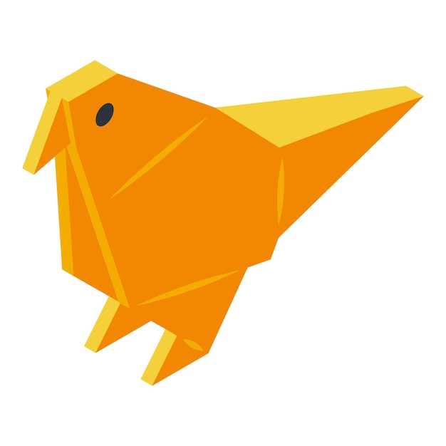 Parrot origami icon isometric vector Paper animal Logo bird