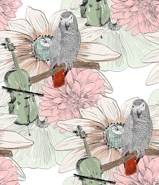 Parrot Seamless pattern