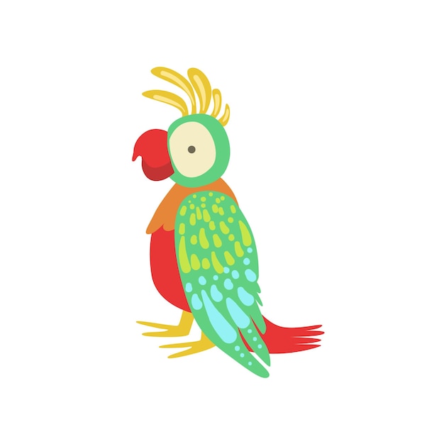 Parrot Stylized Childish Drawing