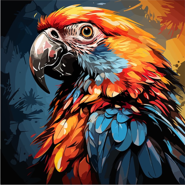 a parrot vector pop art style vector illustration colorful animal art