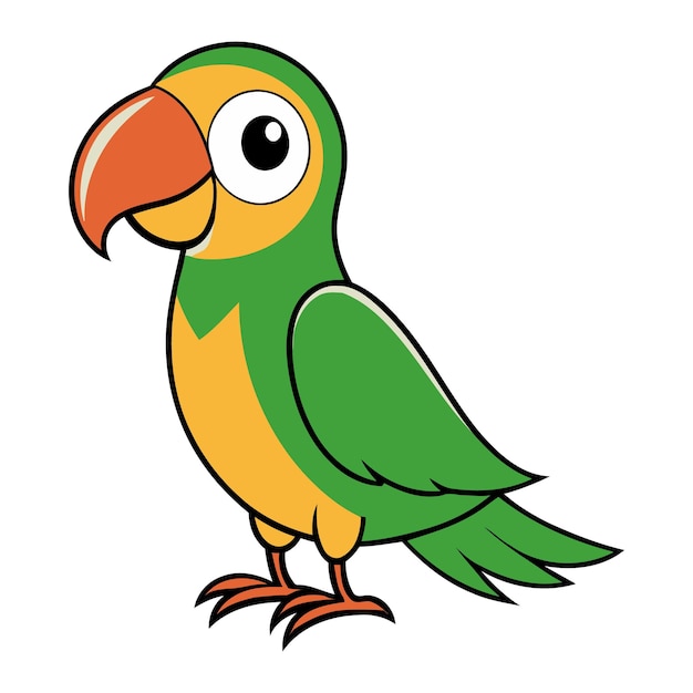 Parrot Vector Tropical Plants Tropical vector illustration with a parrot and plants