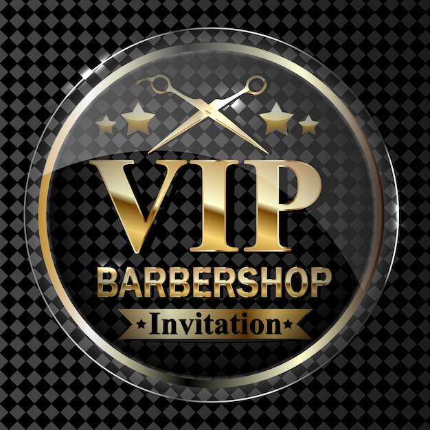 Part of the Barber shop design element on a transparent background in gold.